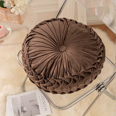 Coussin en Velours Rond en Forme de Citrouille | Coussin Tissé Doux pour Canapé et Chaise de Bureau | Housse Lavable, Coussin Décoratif pour Salon et Chambre
