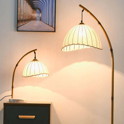 Lampe Sur Pied Japonaise en Bambou - Design Zen Minimaliste avec Douille E27