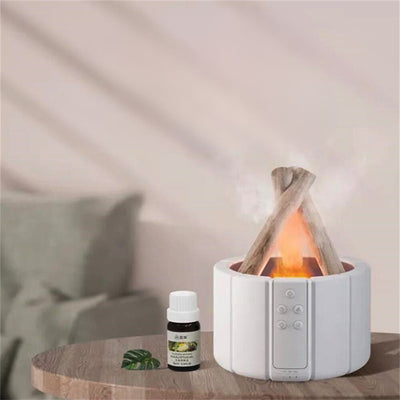 Lampe de Table Multifonctionnelle avec Humidificateur et Diffuseur d'Aromathérapie – Effet Flamme