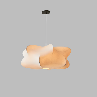 Suspension Wabi Sabi Silk Japan – Lampe en Soie et Fer, Éclairage Élégant