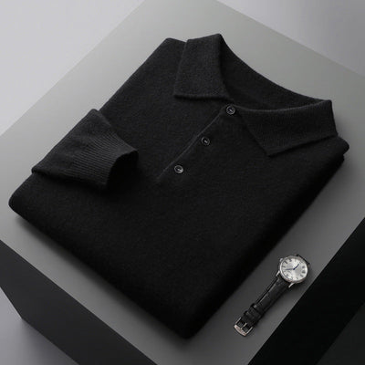 Pull Polo en Cachemire 100% - Élégance et Confort Exceptionnels