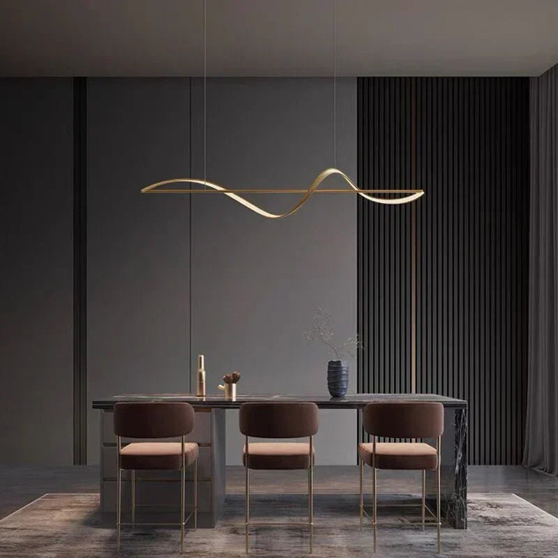 Suspension Whisper Linear - Lampe Moderne en Métal et Acrylique avec LED Intégrée
