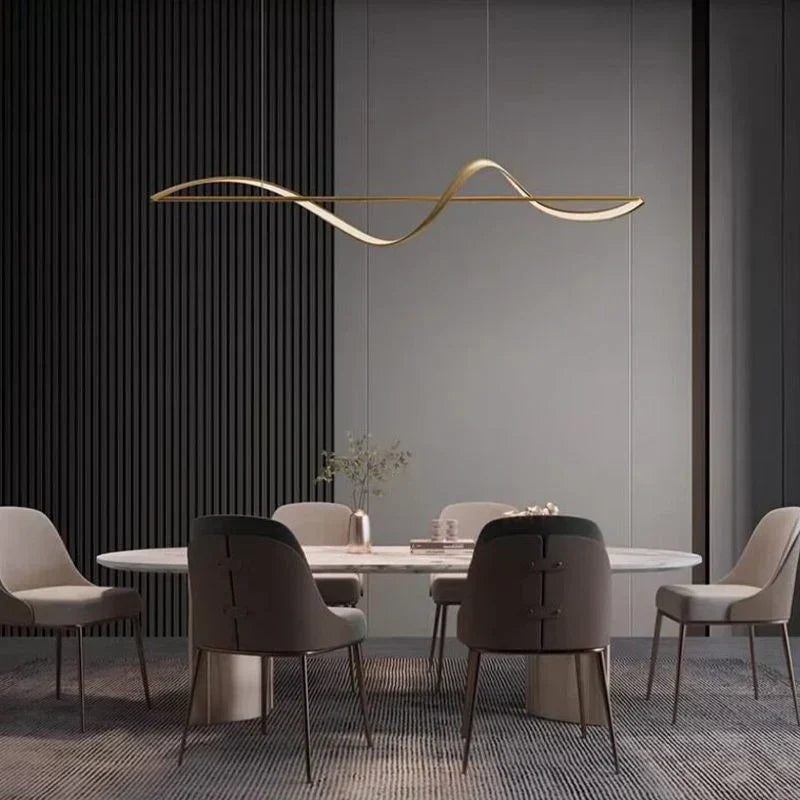 Suspension Whisper Linear - Lampe Moderne en Métal et Acrylique avec LED Intégrée