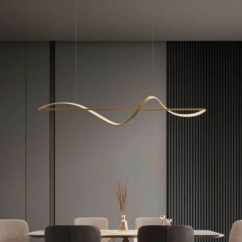 Suspension Whisper Linear - Lampe Moderne en Métal et Acrylique avec LED Intégrée