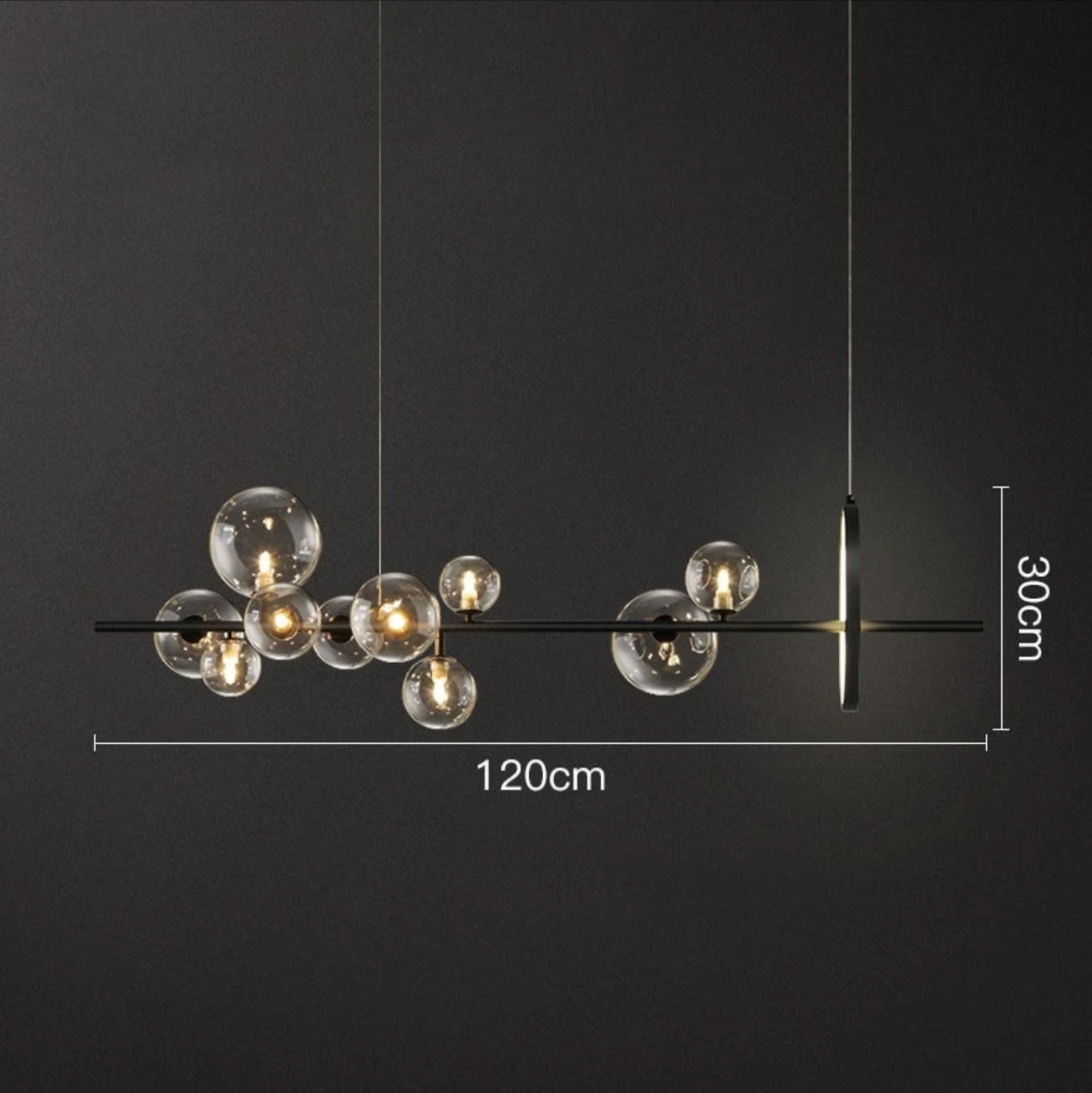 Chandelier Transparent en Verre - Design Unique en Forme de Bulles pour un Intérieur Moderne
