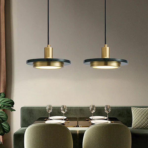 Suspension Moderne en Marbre - Lampe LED Élégante et Minimaliste