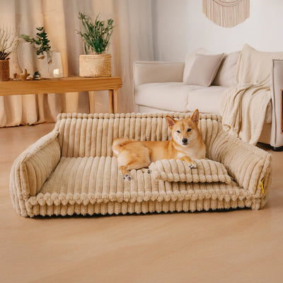 Lit Orthopédique pour Chien CaniSofa – Soutien Articulaire, Housse Lavable, Repose-Tête Confortable