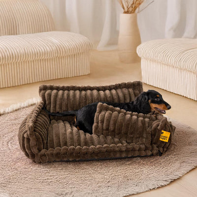 Lit Orthopédique pour Chien CaniSofa – Soutien Articulaire, Housse Lavable, Repose-Tête Confortable