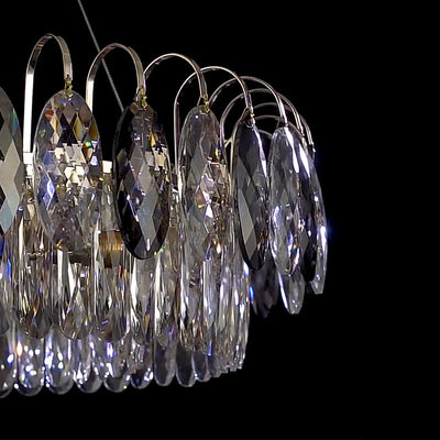 Chandelier Cristal K9 - Luminaire Élégant en Métal Rose Gold, LED Dimmable, Plusieurs Tailles