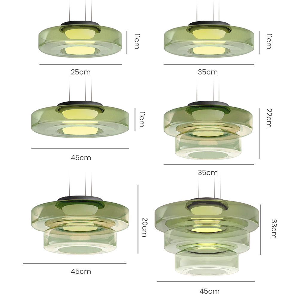 Suspension Lune en Verre - Éclairage Élégant et Modulaire pour Votre Intérieur