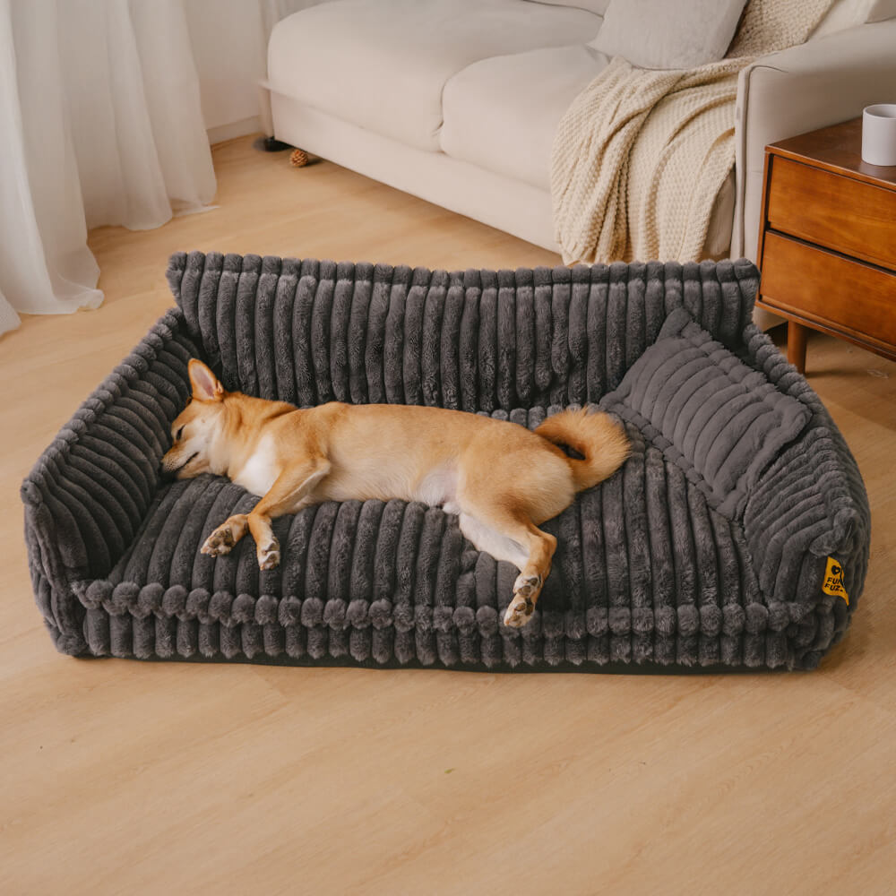 Lit Orthopédique pour Chien CaniSofa – Soutien Articulaire, Housse Lavable, Repose-Tête Confortable