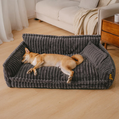 Lit Orthopédique pour Chien CaniSofa – Soutien Articulaire, Housse Lavable, Repose-Tête Confortable