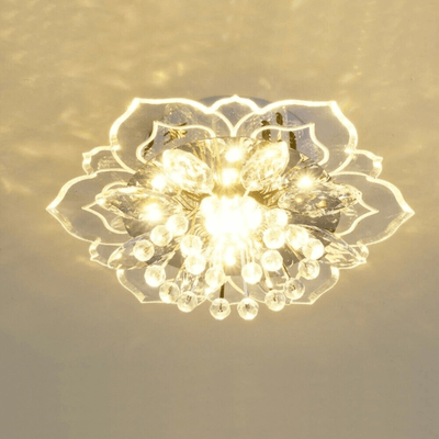 FloralGlow - Lamp de plafond en cristal LED pour l'élégance