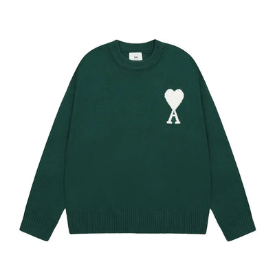 Pull en Laine Unisexe HeartLoom – Design Élégant avec Logo Cœur