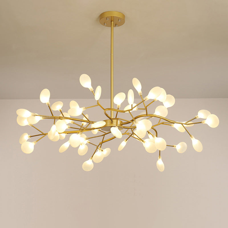 Chandelier LED Design Libellule – Luminaire Acrylique Moderne avec Effet Feuilles de Lucioles