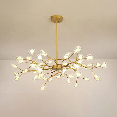 Chandelier LED Design Libellule – Luminaire Acrylique Moderne avec Effet Feuilles de Lucioles