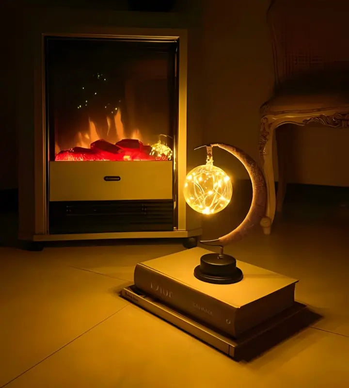 Lampe Lunaire Enchantée - Lune Magique en Verre avec Lumière LED