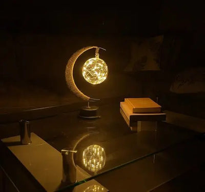 Lampe Lunaire Enchantée - Lune Magique en Verre avec Lumière LED