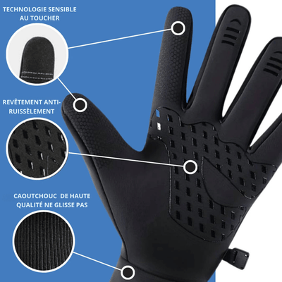 Gants Chauffants ThermaGrip – Hiver, Tactiles, Antidérapants, Imperméables et Respirants