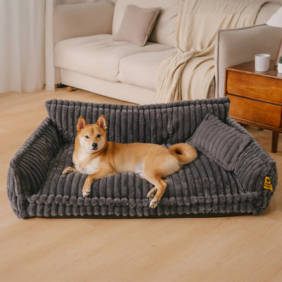 Lit Orthopédique pour Chien CaniSofa – Soutien Articulaire, Housse Lavable, Repose-Tête Confortable