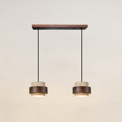 Lampe de Chevet Ascend Retro Wabi-Sabi – Élégance Minimaliste avec Travertin et Bois