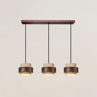 Lampe de Chevet Ascend Retro Wabi-Sabi – Élégance Minimaliste avec Travertin et Bois