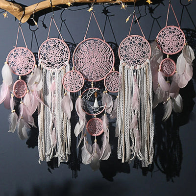 Set de 5 Attrape-Rêves Bohème – Élégance Artisanale et Ambiance Paisible