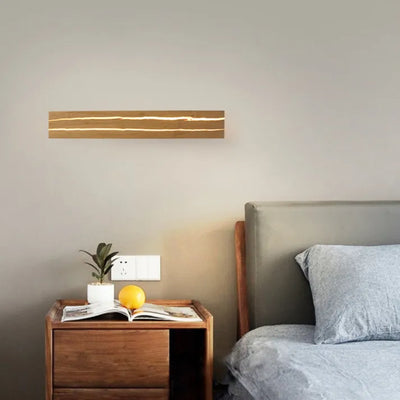 Lampe Murale Moderne en Bois avec Motif Fissuré - Éclairage LED Élégant pour Salon et Chambre