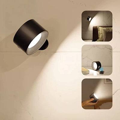 Lampe Murale 360° Sans Fil - LED Rechargeable et Rotative avec Commande Tactile