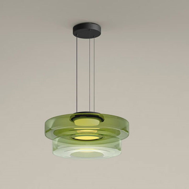 Suspension Lune en Verre - Éclairage Élégant et Modulaire pour Votre Intérieur