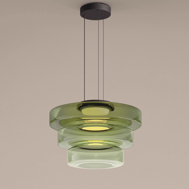 Suspension Lune en Verre - Éclairage Élégant et Modulaire pour Votre Intérieur
