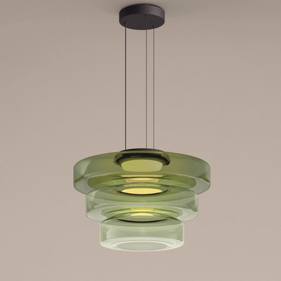 Suspension Lune en Verre - Éclairage Élégant et Modulaire pour Votre Intérieur