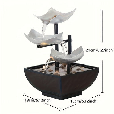 Fontaine LED Mini-Table – Décoration Relaxante avec Éclairage et Effet Cascade pour Salon et Bureau