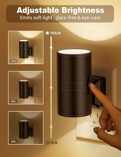 NightNova | Lampe de nuit LED dimmable Plug-In - Luminosité réglable pour chambres et couloirs