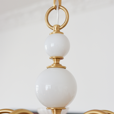 Chandelier Vintage en Verre et Laiton - Élégance Classique pour Votre Intérieur