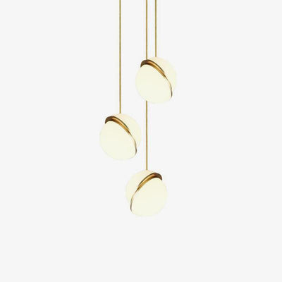 Suspension Mondsichel en Acryl et Laiton - Éclairage LED Moderne et Élégant
