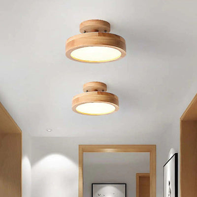 Plafonnier LED Moderne en Bois – Éclairage Minimaliste avec Fonction Dimmable pour Bureau et Salon