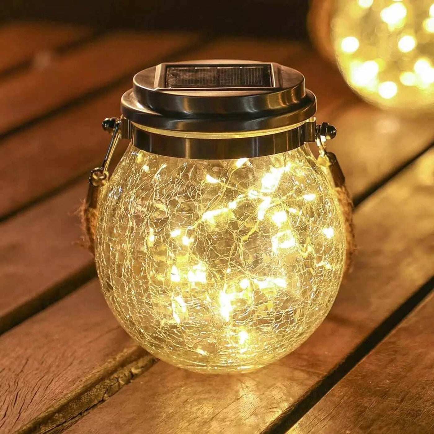 Lampe Solaire en Verre – Éclairage Extérieur Décoratif avec Effet Glace pour Jardin et Terrasse