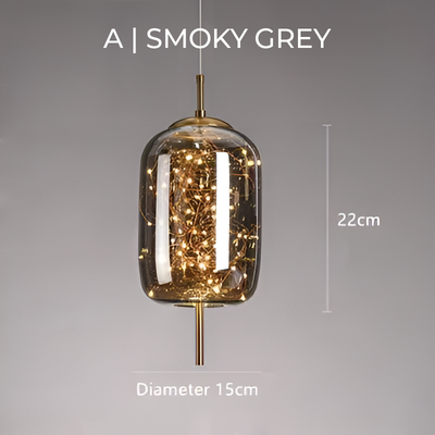 Lampe Suspendue Essence - Élégance Moderne avec Verre Brun et Éclairage LED