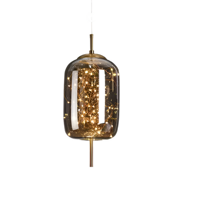 Lampe Suspendue Essence - Élégance Moderne avec Verre Brun et Éclairage LED
