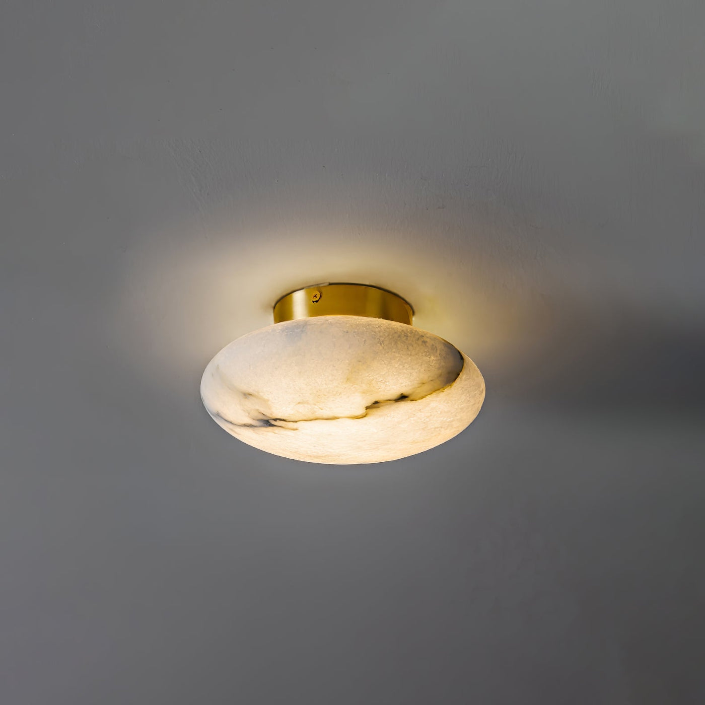 Lampe Plafonnier Oval en Albâtre – Éclairage LED Élégant en Métal et Albâtre