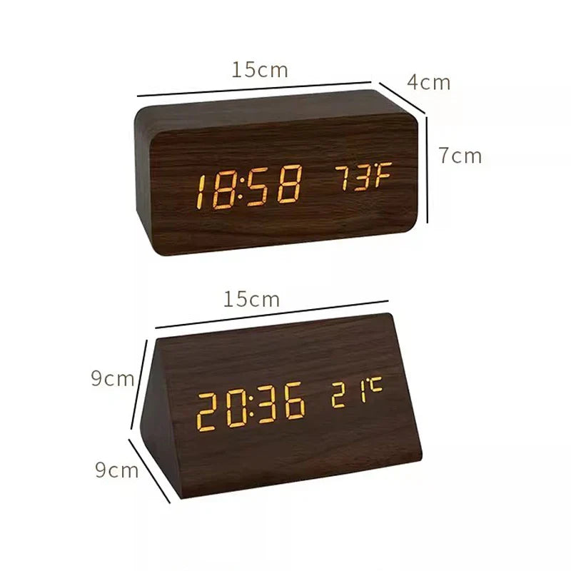 Réveil LED Design en Bois
