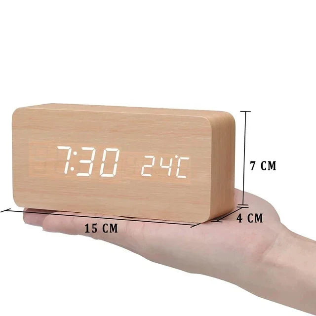 Réveil LED Design en Bois