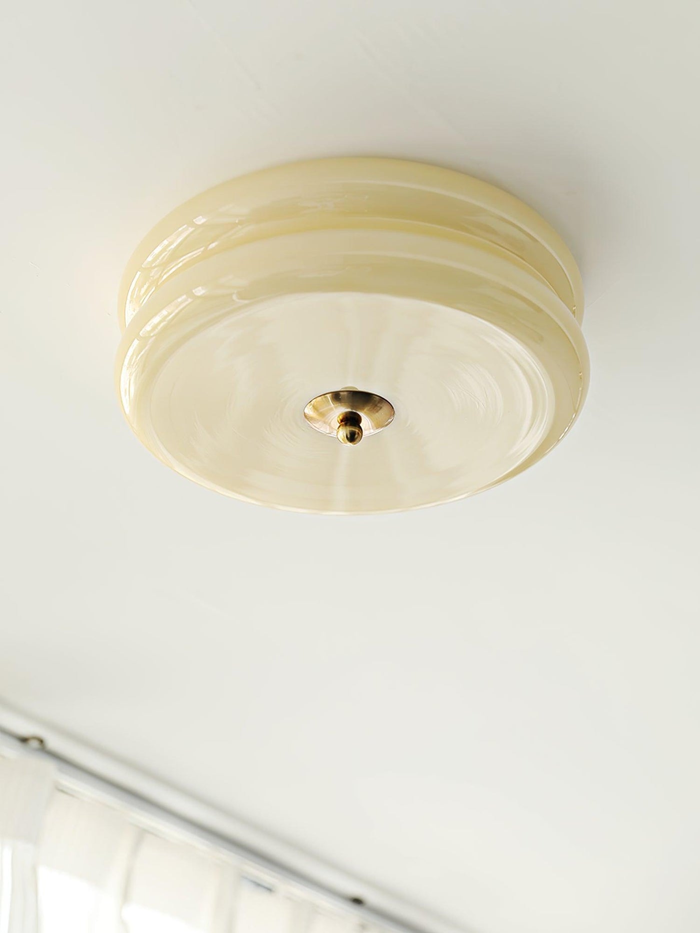 Plafonnier Vintage Art Déco, Élégance Géométrique avec LED Intégrée