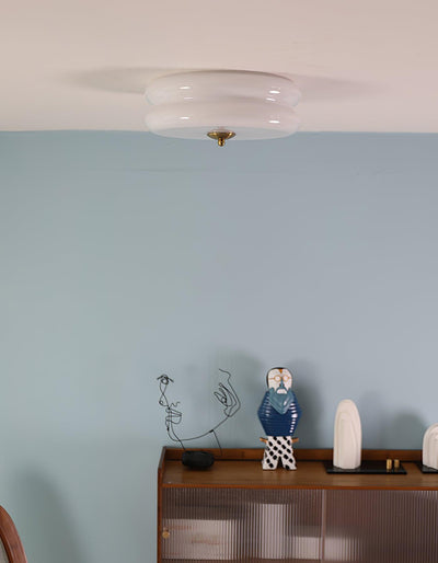 Plafonnier Vintage Art Déco, Élégance Géométrique avec LED Intégrée