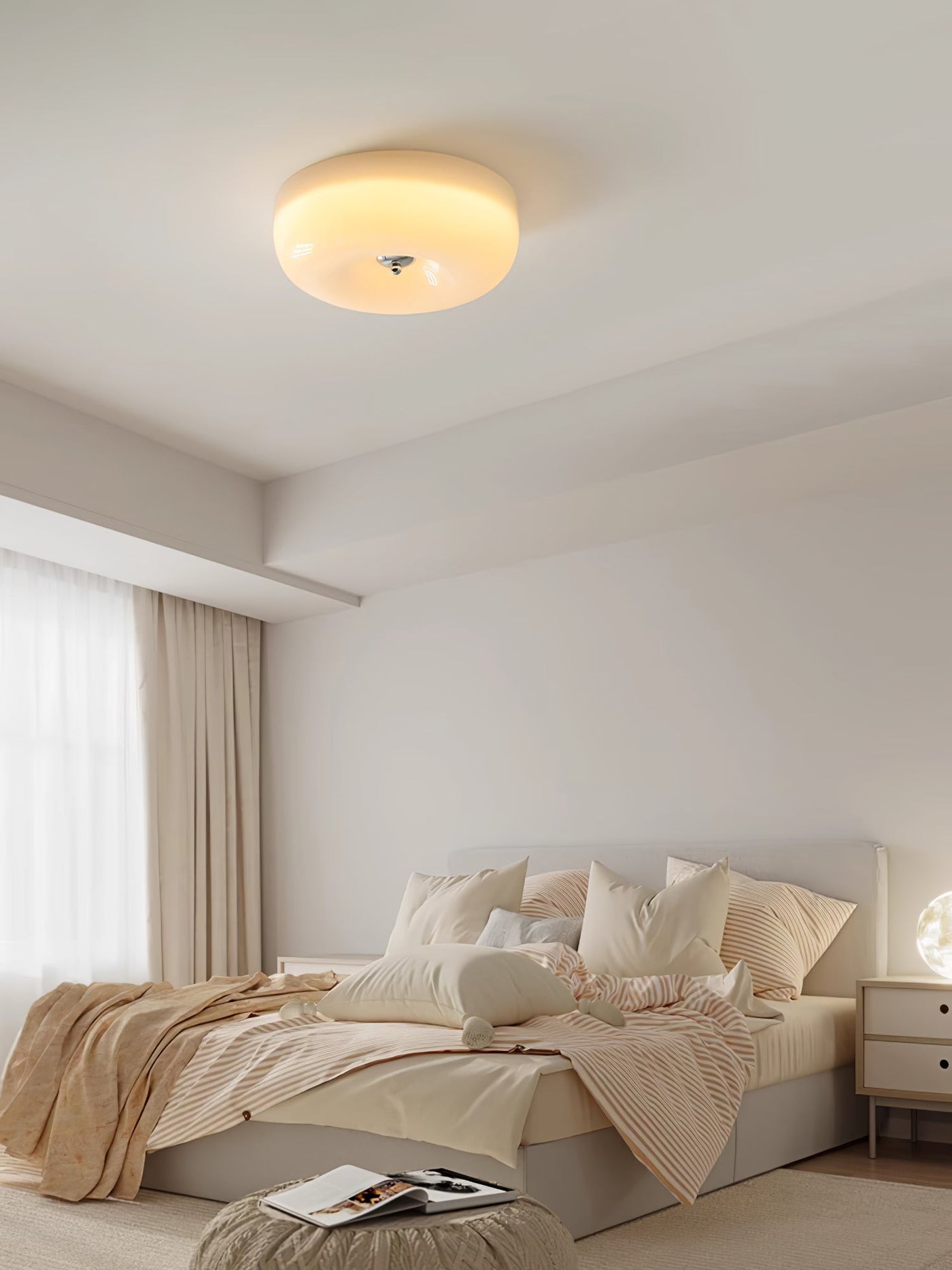 Plafonnier Vintage Art Déco, Élégance Géométrique avec LED Intégrée