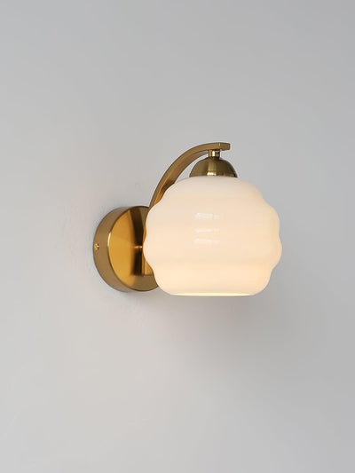 Lampe Murale Vintage Art Déco, Élégance Classique avec Abat-jour en Verre Blanc