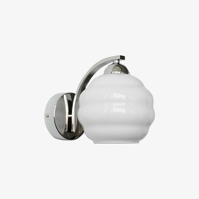 Lampe Murale Vintage Art Déco, Élégance Classique avec Abat-jour en Verre Blanc