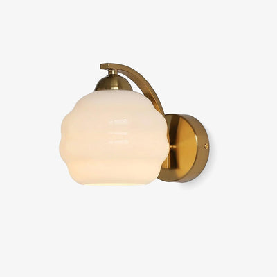 Lampe Murale Vintage Art Déco, Élégance Classique avec Abat-jour en Verre Blanc