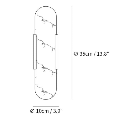 Applique Murale Melange Elongée en Albâtre - Design Élégant avec Détails en Laiton